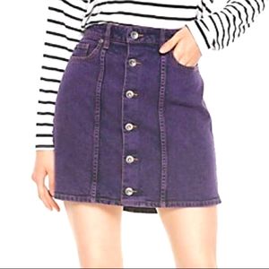 Hot Topic purple acid wash denim skirt